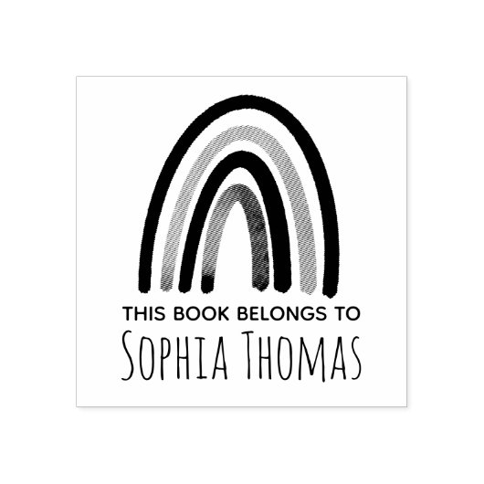 Girls Niedlich Boho Rainbow Kids School Buchzeiche Gummistempel (Prägung)