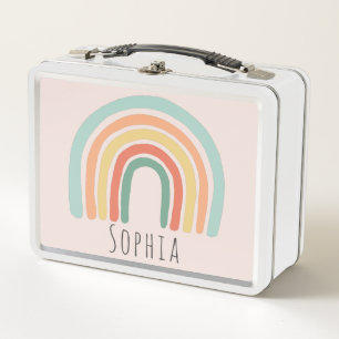 Girls Niedlich Boho Rainbow Kids School Metall Brotdose