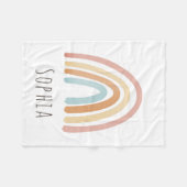 Girls Niedlich Boho Wasserfarbe Rainbow Kinder Fleecedecke (Vorderseite (Horizontal))