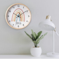 Girls Niedlich Boho Wasserfarbe Regenbogen und Nam