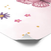 Girls Niedlich Butterfly Geburtstagsparty Begrüßun Poster (Ecke)