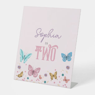 Girls Niedlich Butterfly Kindergeburtstag Willkomm Sockelschild