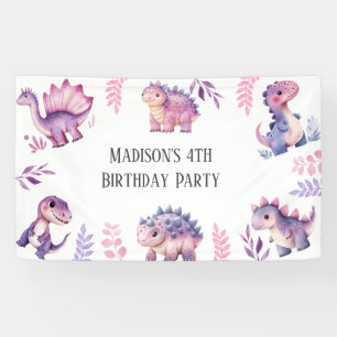 Girls Niedlich Dinosaur Themed Geburtstagsparty Banner