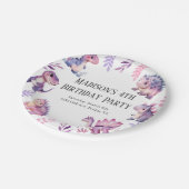 Girls Niedlich Dinosaur Themed Geburtstagsparty Pappteller (Schrägansicht)