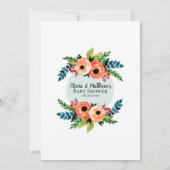 Girls Niedlich Floral Botanische Blume Kinderdusch Einladung (Rückseite)