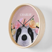 Girls Niedlich Floral Panda Bär Personalisierte Uh Uhr (Winkel)