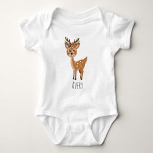 Girls Niedlich Floral Rentier Weihnachtslieder Blu Baby Strampler