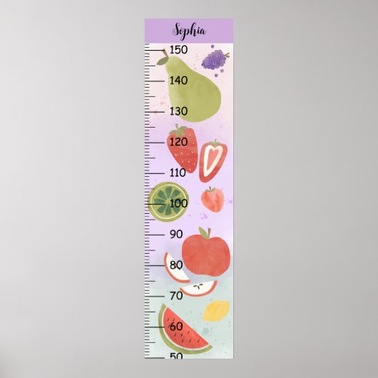 Girls Niedlich Fruchtwachstumsdiagramm Poster (Vorne)