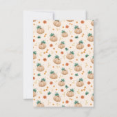 Girls Niedlich Herbstfall Pumpkin Kinderdusche Dankeskarte (Rückseite)