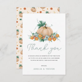 Girls Niedlich Herbstfall Pumpkin Kinderdusche Dankeskarte