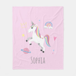 Girls Niedlich Magical Pink Unicorn Kinder Fleecedecke