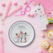 Girls Niedlich Moderne Lila Gymnastik Kindergeburt Pappteller (Party)