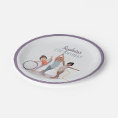 Girls Niedlich Moderne Lila Gymnastik Kindergeburt Pappteller (Schrägansicht)