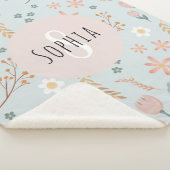 Girls Niedlich Pastel Floral Print Botanical Kids Sherpadecke (3/4)