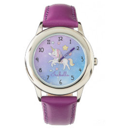 Girls Niedlich Personalisiert Magical Unicorn Armbanduhr