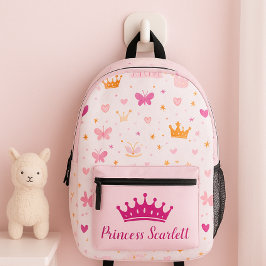 Girls Niedlich Personalisiert Princess Crown Backp Bedruckter Rucksack