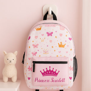 Girls Niedlich Personalisiert Princess Crown Backp Bedruckter Rucksack
