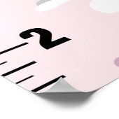 Girls Niedlich Pink Kitty Cat Cartoon Growth Chart Poster (Ecke)