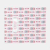 Girls Niedlich Pink Matryoshka Muster Fleecedecke (Vorderseite (Horizontal))