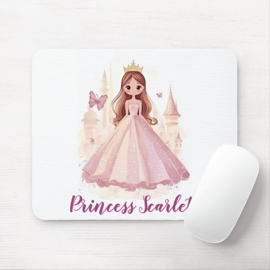 Girls Niedlich Princess Sparkle Personalisiert Mousepad (Mit Mouse)