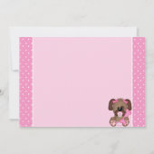 Girls Niedlich Puppy Dog Baby Shower Einladung (Rückseite)