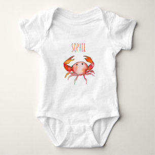 Girls Niedlich Simple Ocean Baby Crab Strampler