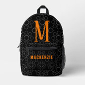 Girls Niedlich Stars Orange Bold Monogram Individu Bedruckter Rucksack (Vorderseite)