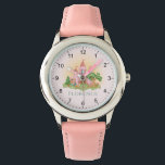 Girls Niedlich und rosa Prinzessin Burg Wilhelm Te Armbanduhr<br><div class="desc">Dieses zauberhafte und niedliche,  märchenhafte Kinderuhrdesign besticht durch einen Prinzen und eine Prinzessin mit einer verzauberten rosa Burg,  Schmetterlingsschwärmen,  Blume,  Hasen,  einem magischen Reh und skurrilen Pilzen. Dieses rosa und mädchenhafte Design kann leicht mit dem Mädchennamen in einem eleganten Schriftart personalisiert werden.</div>