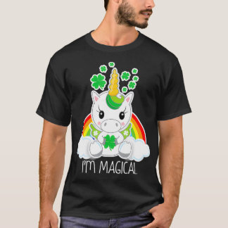 Girls Niedlich Unicorn Im Magical Gift St Patrick T-Shirt