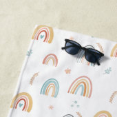 Girls Niedlich Watercolor Rainbow Pattern Kids Boh Strandtuch (Beispiel)