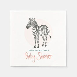 Girls Niedlich Zebra Safari Baby Shower Serviette