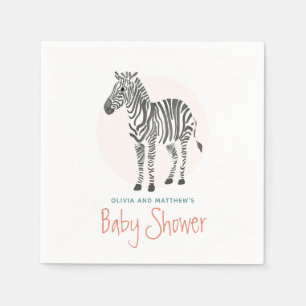 Girls Niedlich Zebra Safari Baby Shower Serviette