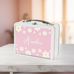 Girls Niedliche Blütenweiße Daisy Lunch Box