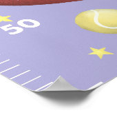 Girls Niedliche Lila Metric Sports Growth Chart Poster (Ecke)