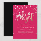 GIRLS NIGHOUT // JUNGGESELINNEN-ABSCHIED Einladung (Vorne/Hinten)