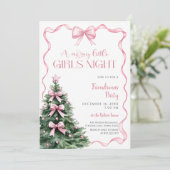 Girls Night Christmas Party Einladung (Stehend Vorderseite)