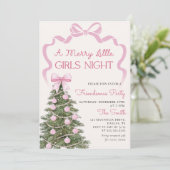 Girls Night Christmas Party Invitation Einladung (Stehend Vorderseite)
