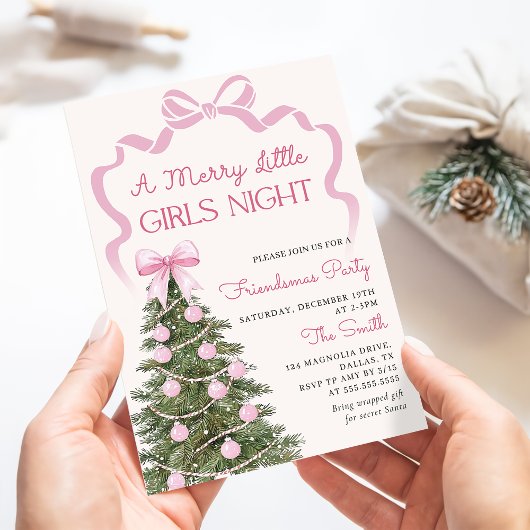Girls Night Christmas Party Invitation Einladung