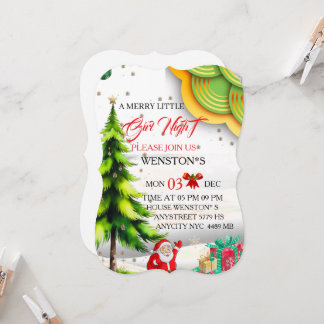 Girls Night Christmas Party Invitation, Friendsmas Einladung