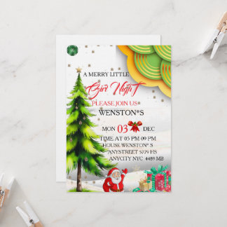 Girls Night Christmas Party Invitation, Friendsmas Einladung