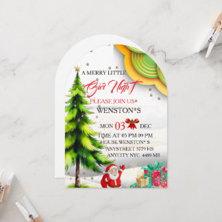 Girls Night Christmas Party Invitation, Friendsmas Einladung