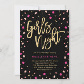 Girls Night Confetti Junggeselinnen-Abschied Einla Einladung (Vorderseite)