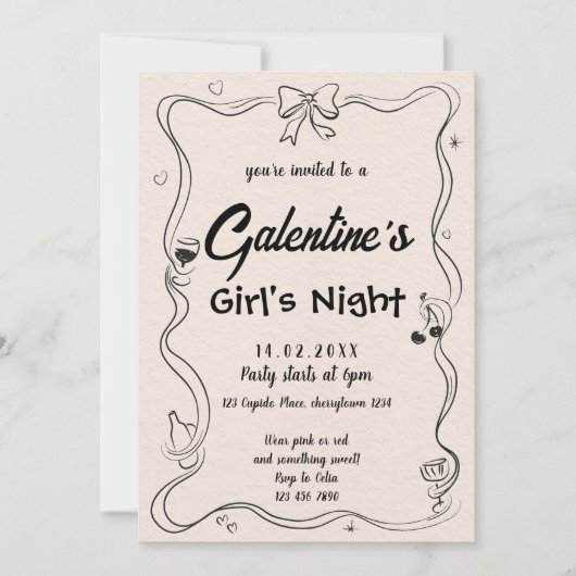 Girls Night Einladung (Vorderseite)