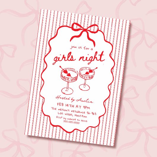 Girls Night hand drawn Einladung