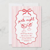 Girls Night hand drawn Einladung (Vorderseite)