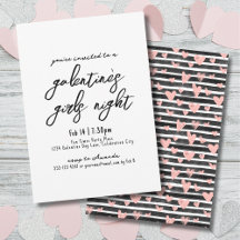 Girls Night Handgeschriebene Herz Galentinstag