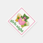 Girls Night Leprechaun Beer St Patrick's Day Serviette (Ecke)