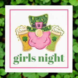 Girls Night Leprechaun Beer St Patrick's Day Serviette