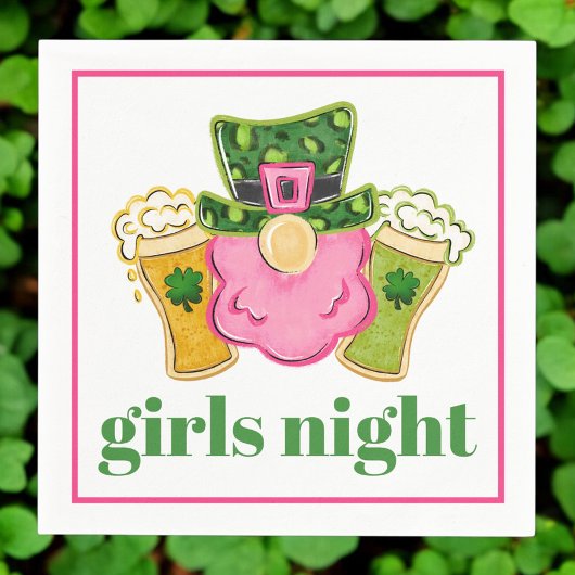 Girls Night Leprechaun Beer St Patrick's Day Serviette