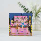 Girls Night Out - Bachelorette - SRF Einladung (Stehend Vorderseite)